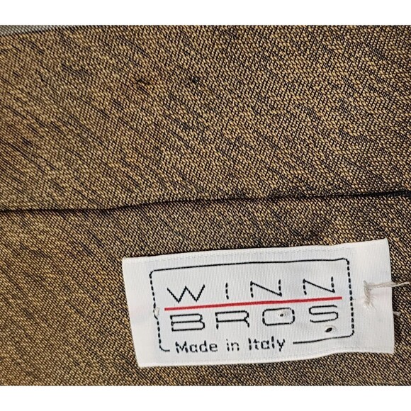 Winn Bros Made in Italy Mens Silk Tie 3.5"x56" Brown Black Red Ladies Cocktails - Picture 4 of 6